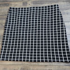 Talbots black white check cotton shirt back hidden zip size 16 tweed